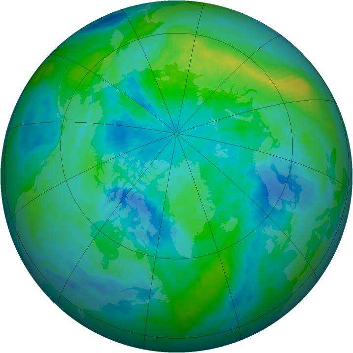 Arctic ozone map for 30 September 1986